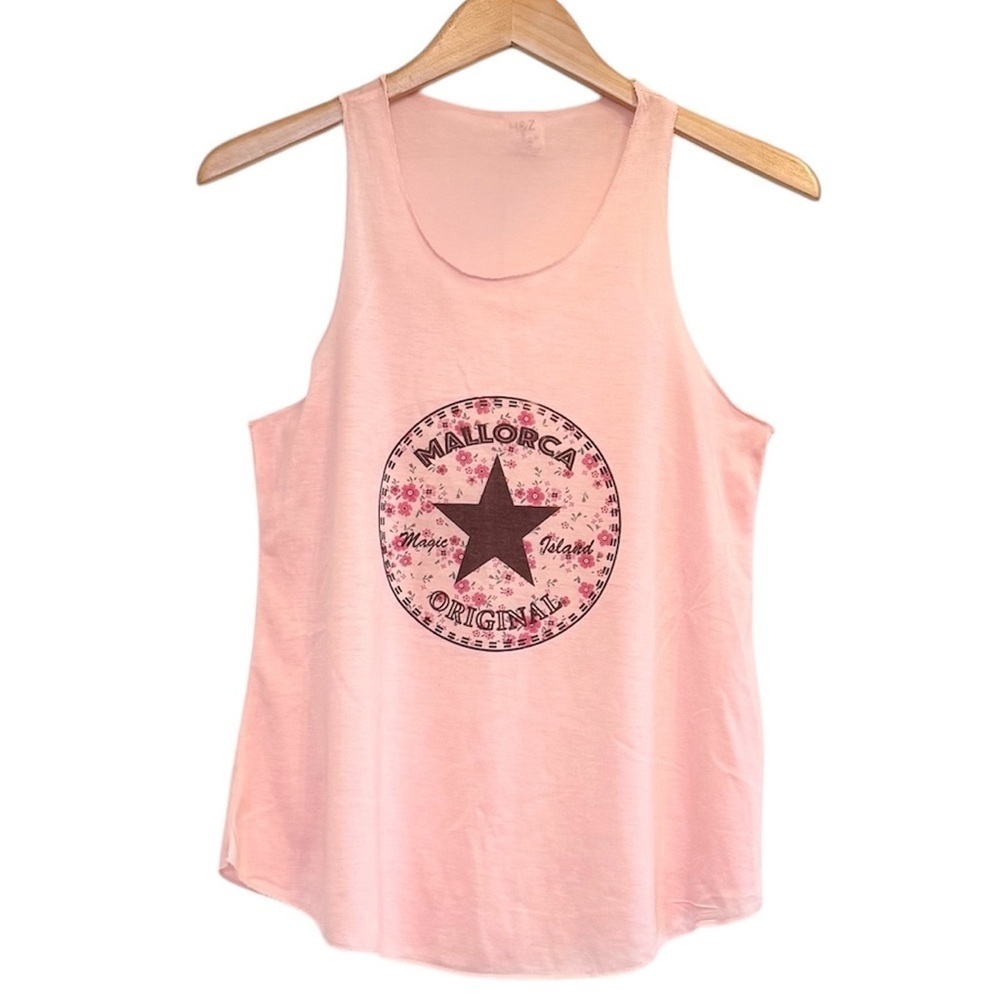 🌈 6/$60 Mallorca Original Tank Top Sheer Pink Size Small Medium